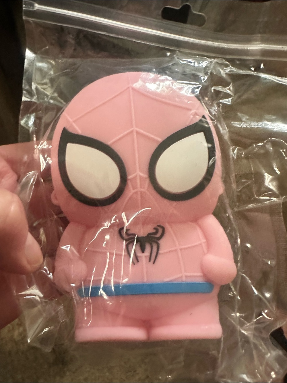 Pink Spider-Themed Kids Toy Figure purse - Cute Superhero Design